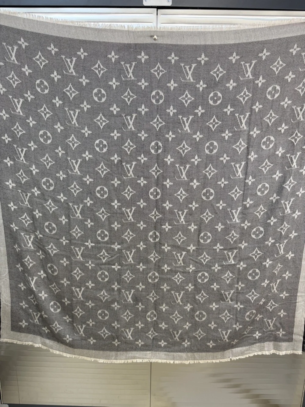 Louis Vuitton Monogram Neo Natte Two-Tone Monogram Scarf in Black